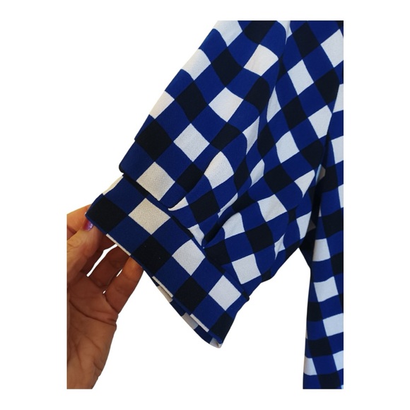 Cato Blue Black White Checkered Women's Top Size XL - Picture 7 of 13